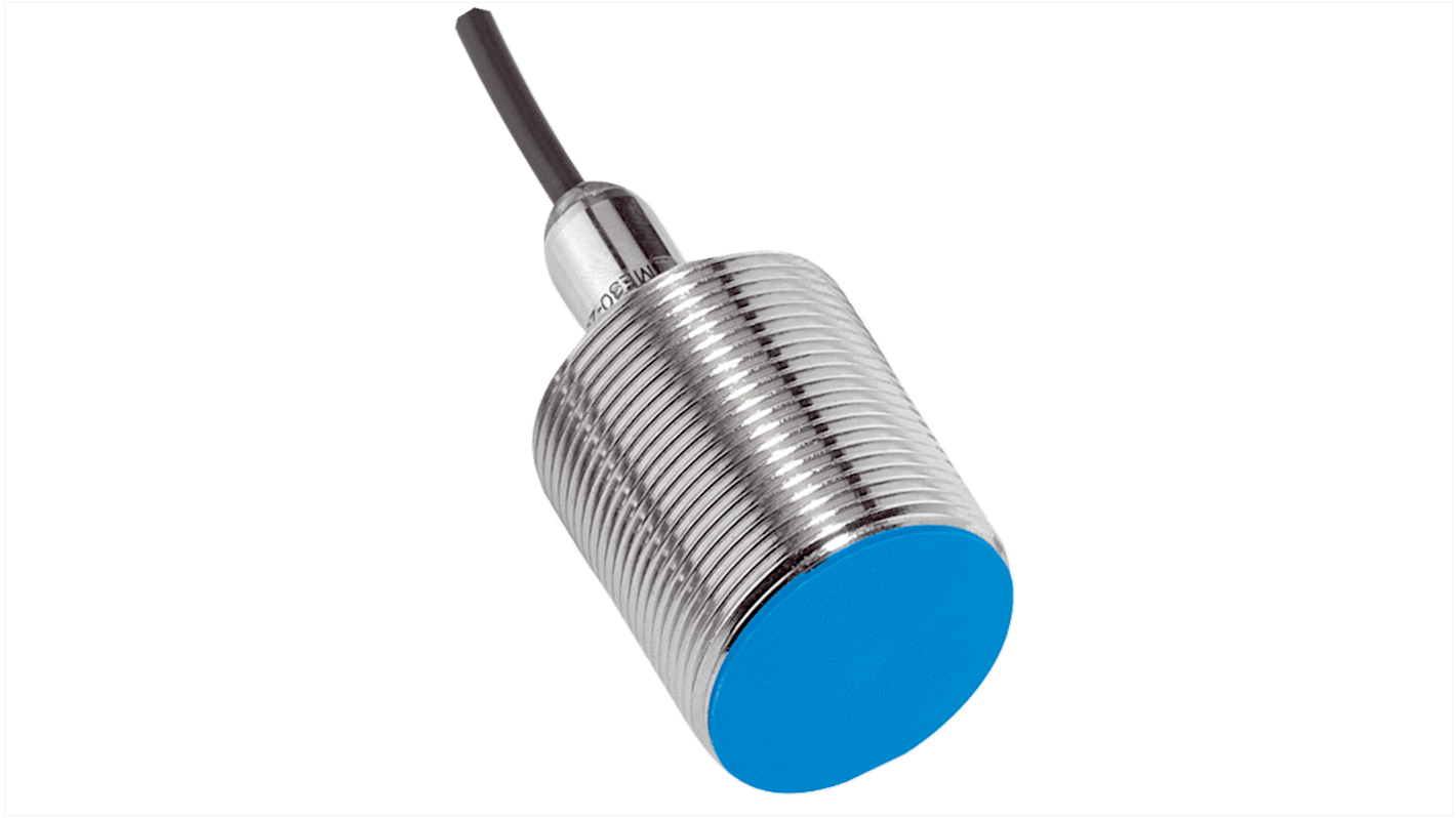 Sensore di prossimità induttivo cilindrico Sick IME30-10BNOZW2K, M30, uscita NPN, rilevamento 10 mm, IP67, cavo 2 m.