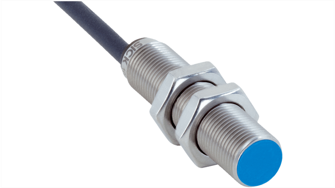 Sensore di prossimità induttivo cilindrico Sick IMS12-04BPSNU2S, PNP, IP68, 4 mm di rilevamento, acciaio inox, M12, 56 mm.