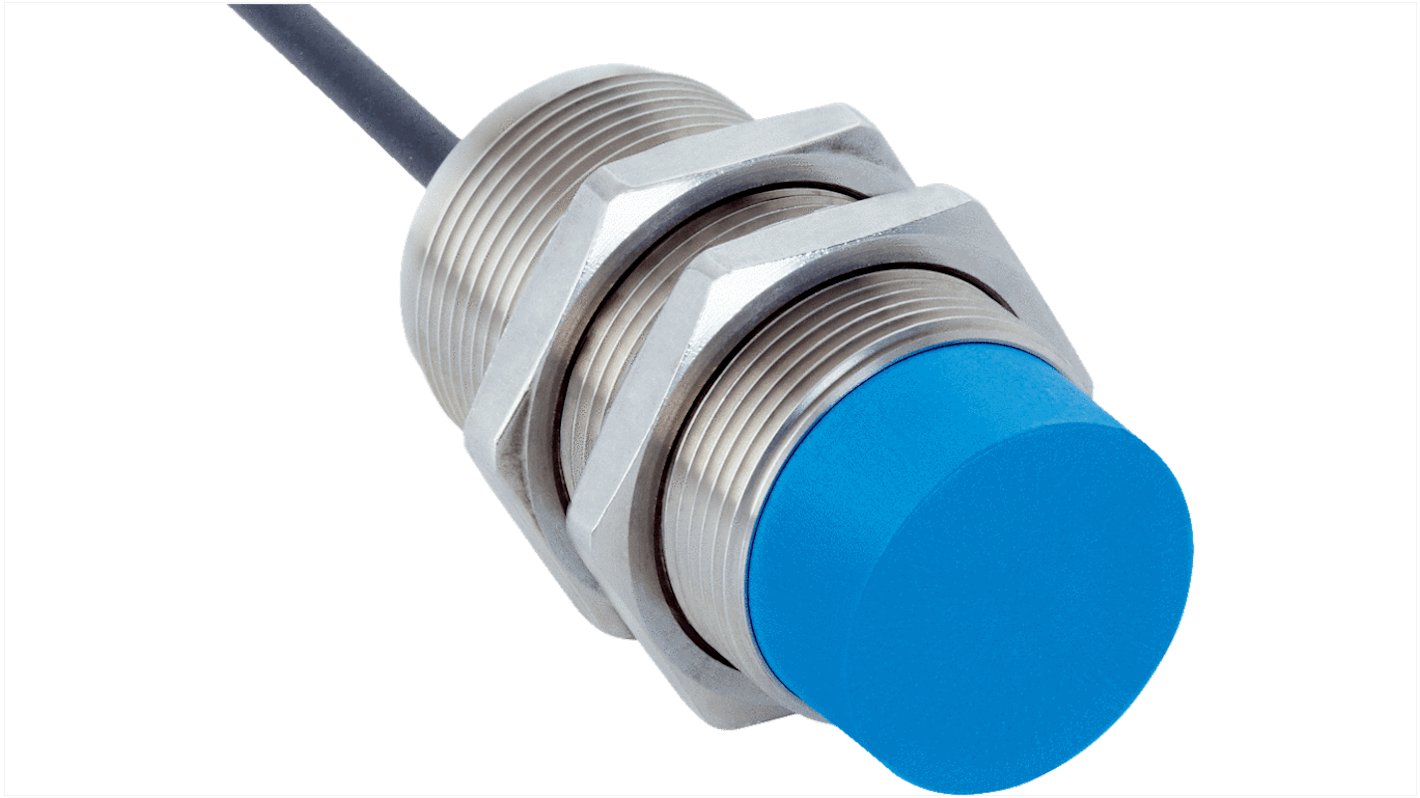 Sensore di prossimità induttivo cilindrico Sick IMS30-20NNSVU2S, NPN, M30, 20 mm, IP68, acciaio inossidabile, -40 a +100 °C.