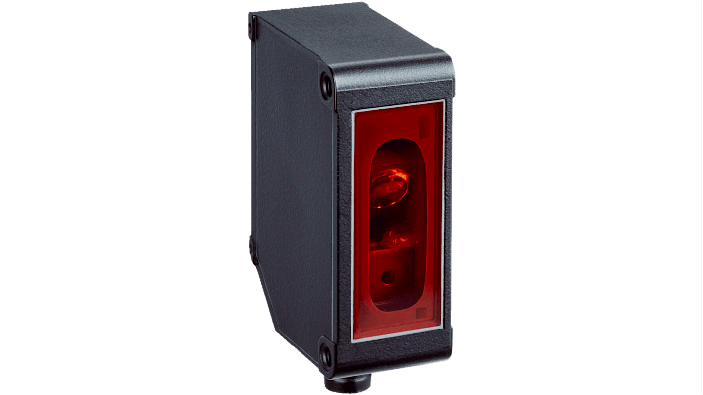 Sensore di distanza rettangolare Sick OD1-B100C50A14, rilevamento 50-150 mm, uscita PNP/NPN, connettore M8, IP67.