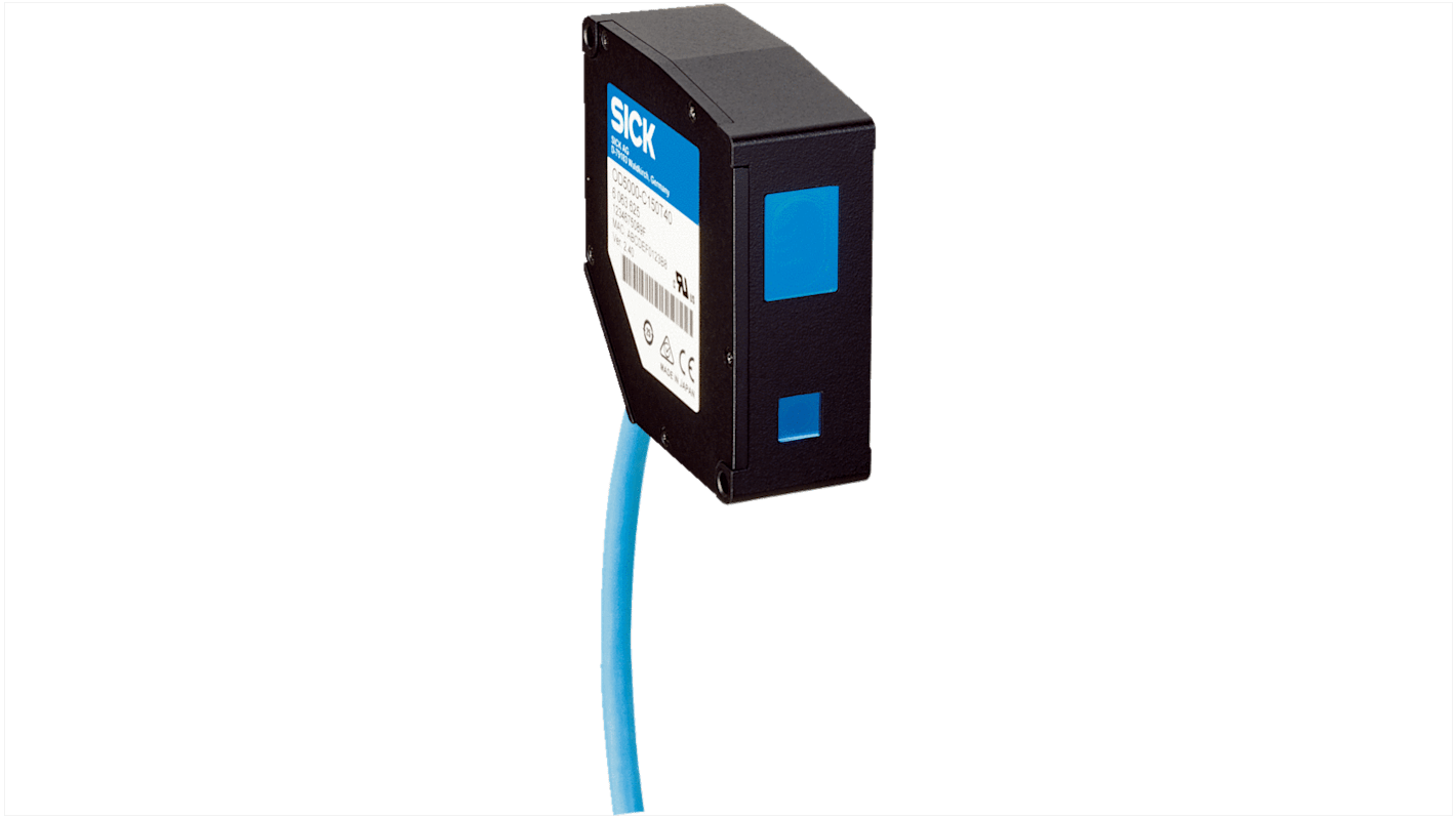 Sensore fotoelettrico rettangolare Sick OD5000-C150T40, rilevamento da 110 a 190 mm, uscita NPN/PNP, IP67.
