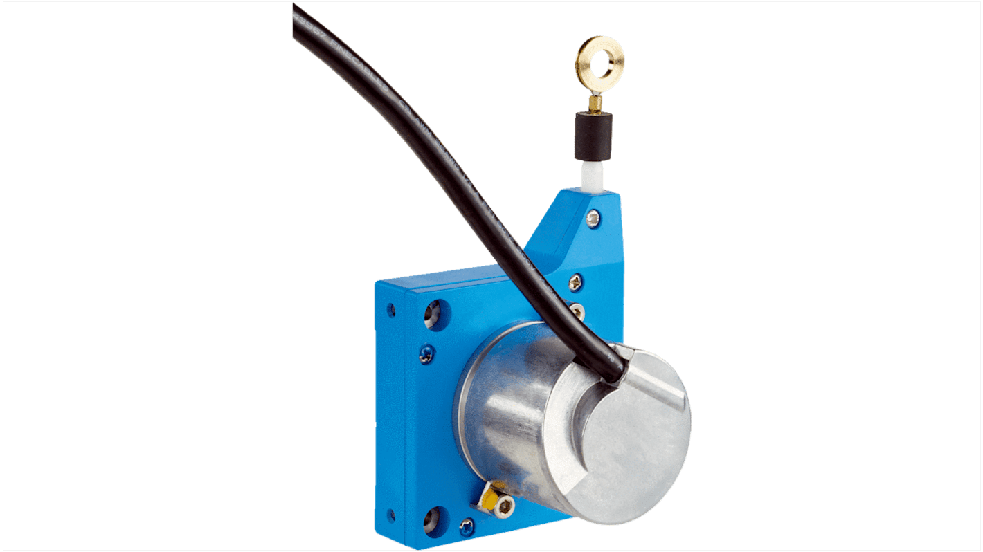 Encoder a filo Sick PFG05-E1MM0160, tecnologia incrementale, corsa 1250 mm, uscita HTL, IP50, dimensioni 97,5x55x50 mm.