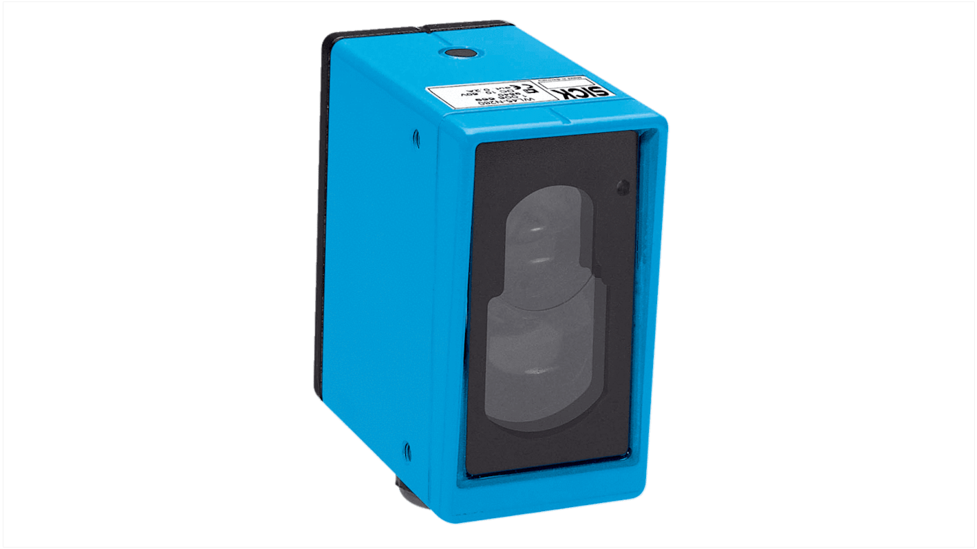 Sensore fotoelettrico rettangolare a retroriflessione Sick WL45-R260, rilevamento fino a 55 m, IP67, uscita PNP.