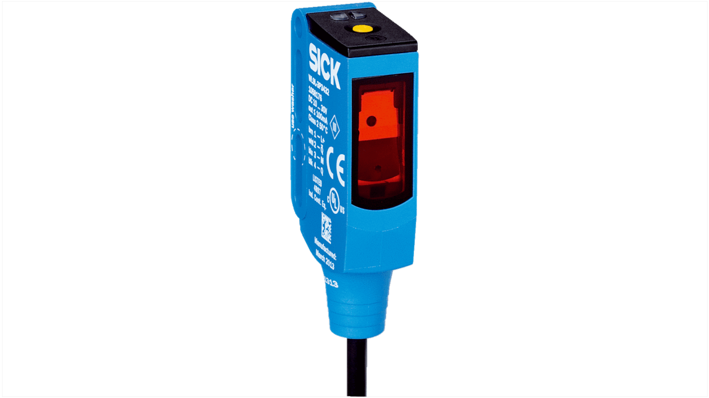 Sensore fotoelettrico rettangolare a retroriflessione Sick WL9LG-3P1152, rilevamento fino a 3,5 m, uscita PNP, grado di protezione IP66/IP67/IP69K.
