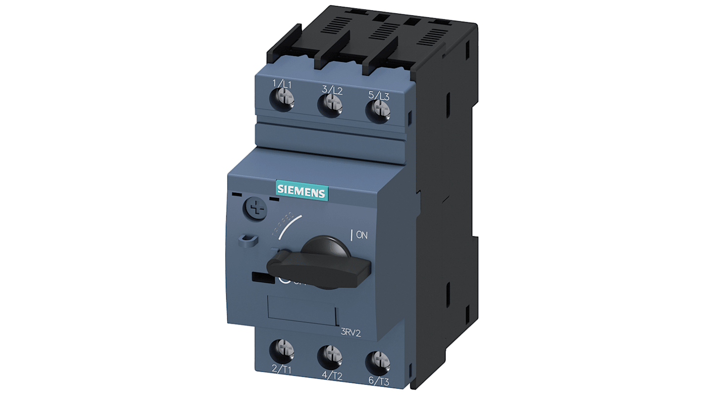 Unità controllo magnetico motore Siemens 3RV2021-4EA10-0BA0, 690 V, 32 A, con protezione cortocircuito e rilevamento guasto.