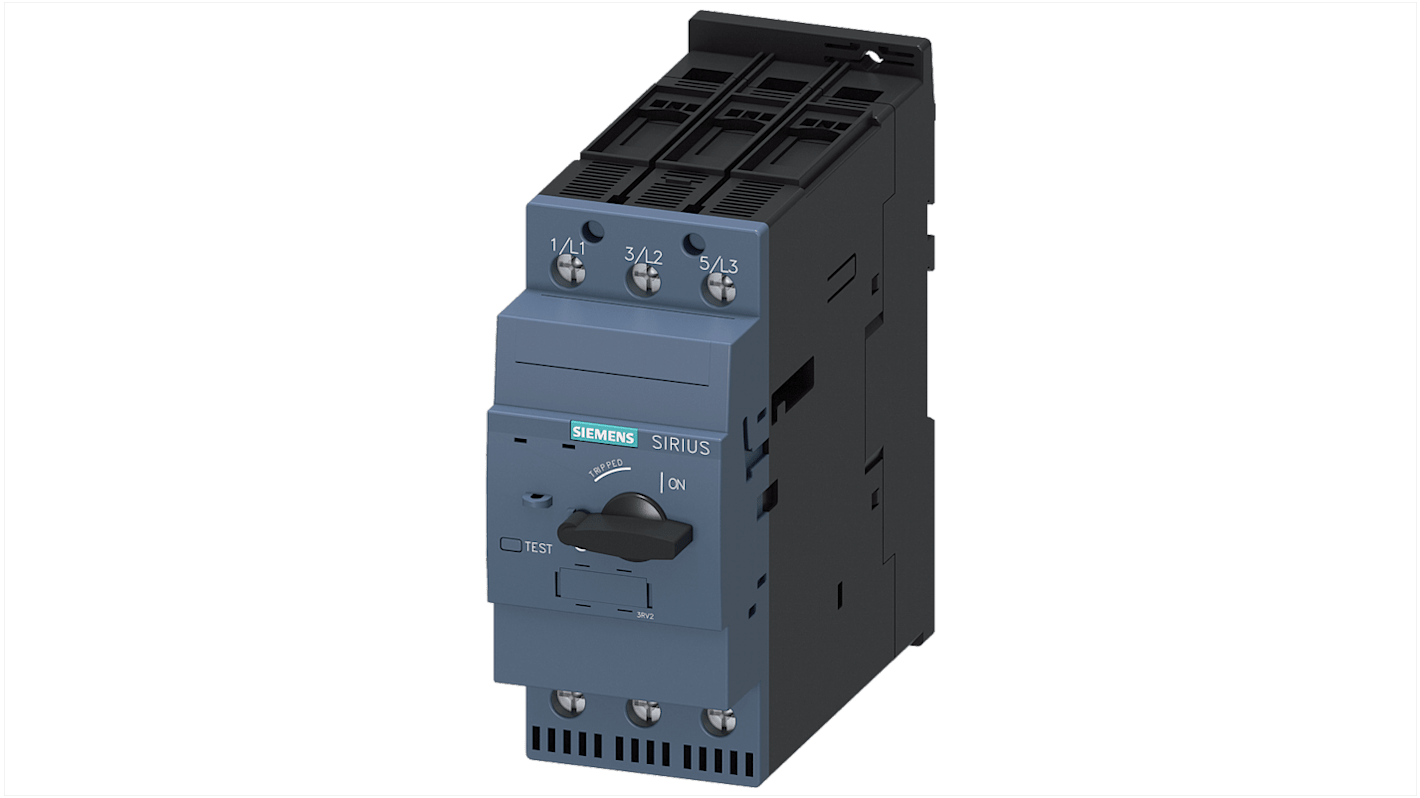 Unità controllo magnetico motore Siemens 3RV2331-4RC10, 690 V, 80 A, con protezione cortocircuito e rilevamento guasto fase.