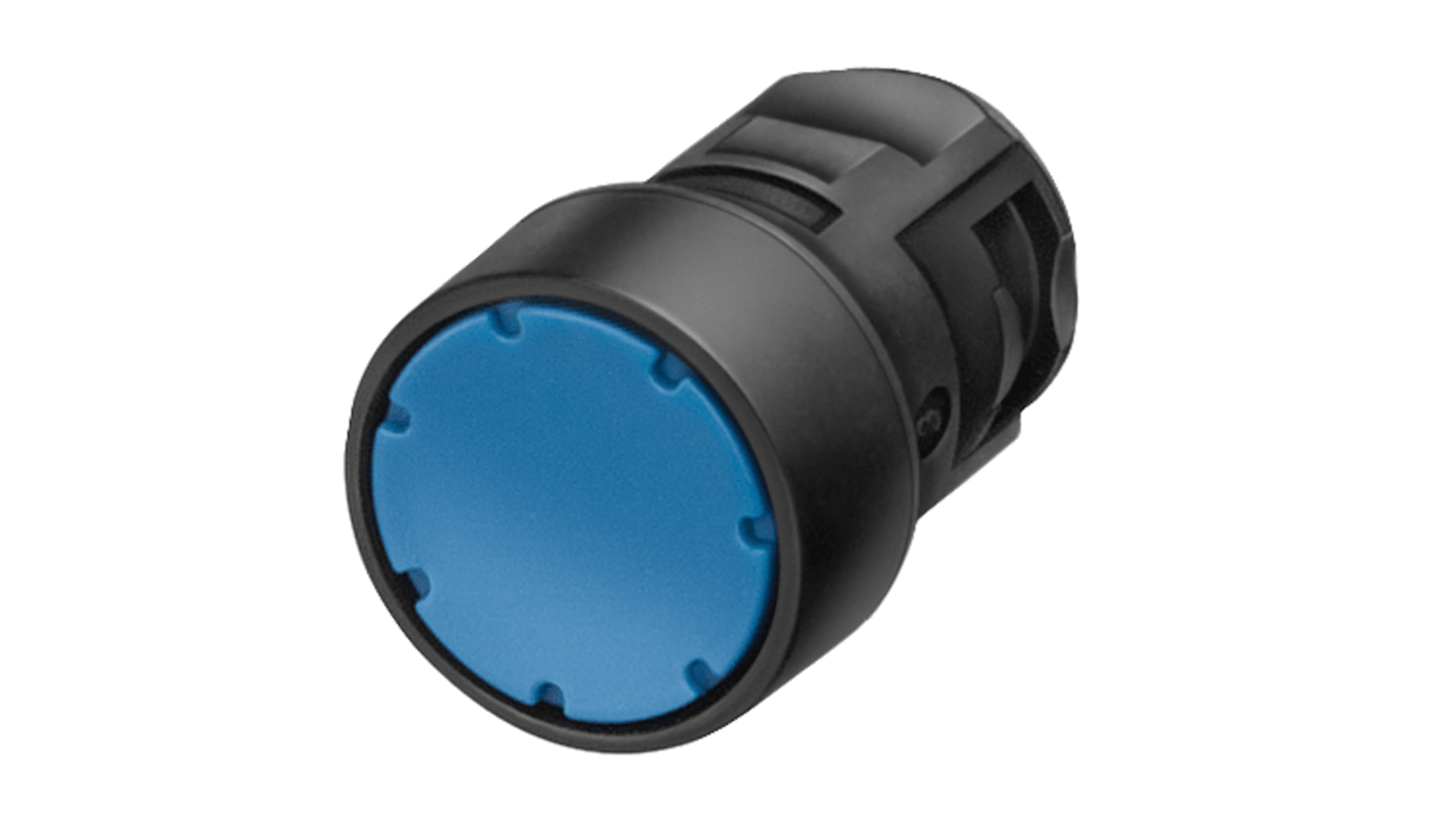 Pulsante instabile Siemens 3SB2000-0AH01, rotondo, diametro 16 mm, plastica nera, vita meccanica 10 milioni di cicli.