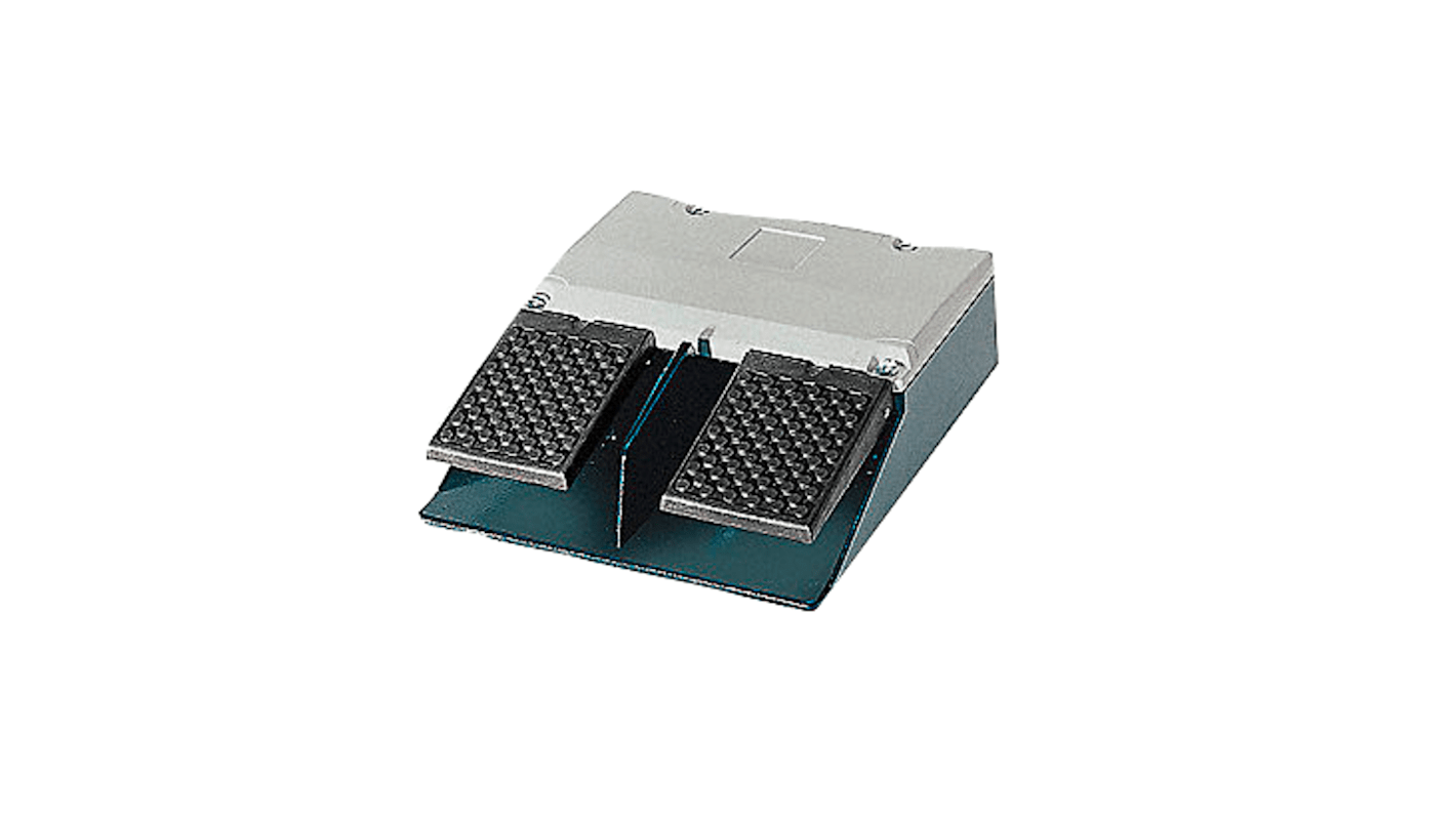Interruttore a pedale momentaneo Siemens 3SE3934-5CB20, 2 contatti, corrente 5A, temperatura -25 a 70°C, colore nero.