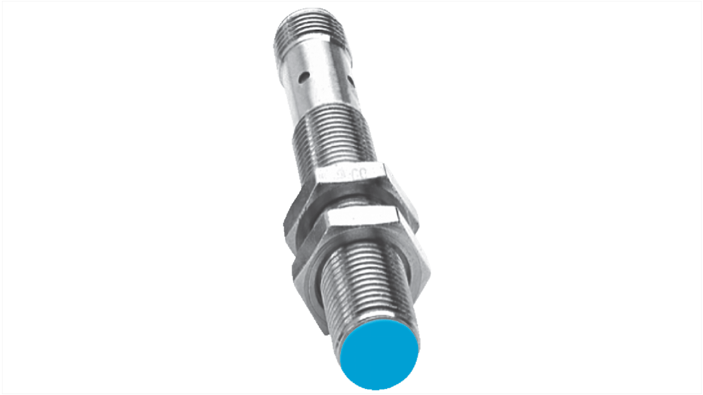 Sensore di prossimità induttivo cilindrico Sick IM12-02BDS-ZC1, tecnologia PNP, gamma di rilevamento 1,5 mm, IP67, montaggio a filo.