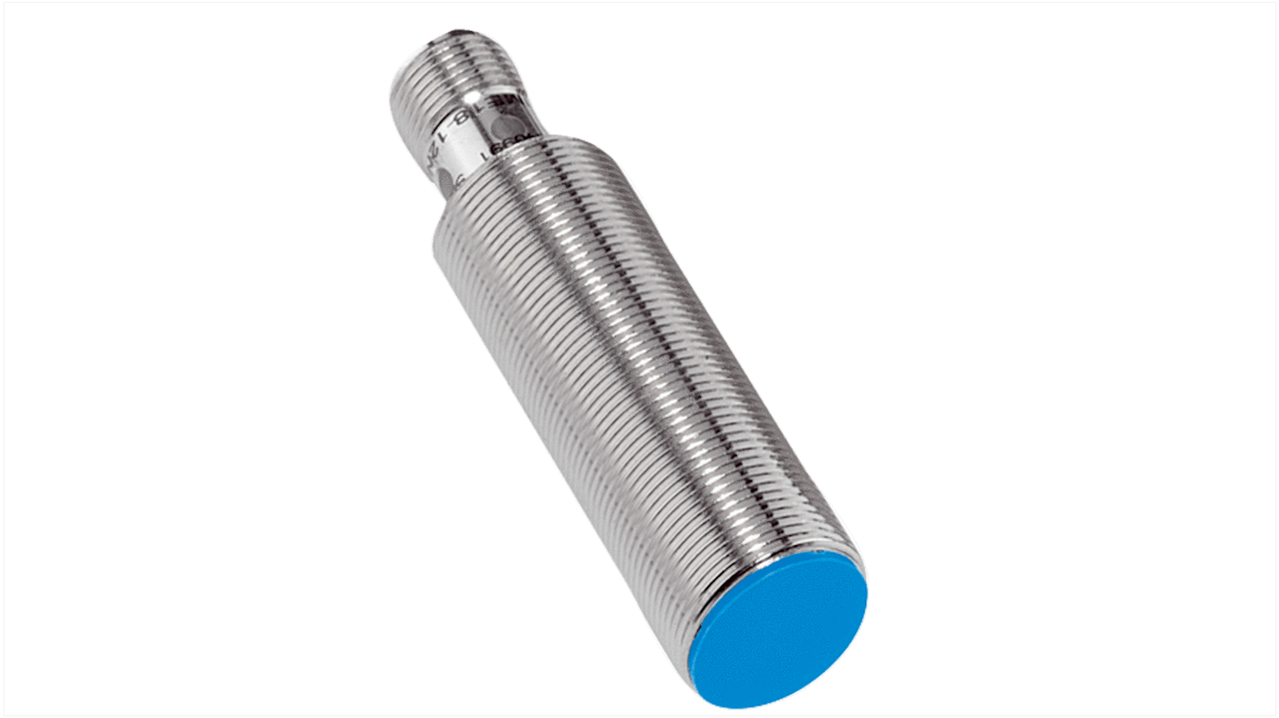 Sensore di prossimità induttivo cilindrico Sick IMA18-05BE1ZC0S, PNP, M18 x 1, rilevamento 5 mm, IP67, alimentazione 10-30 V CC.
