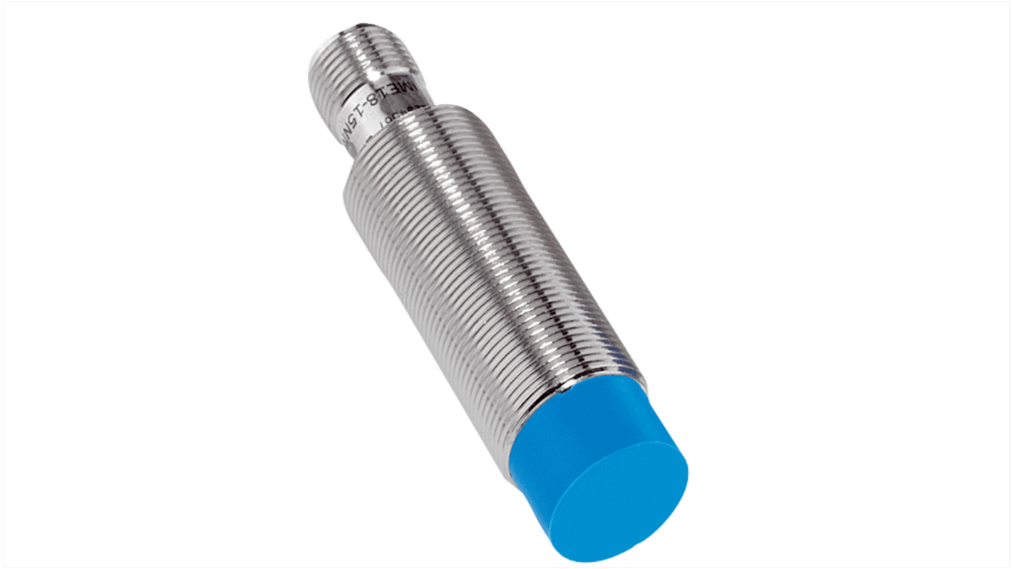 Sensore di prossimità induttivo cilindrico Sick IMA18-08NE1ZC0S, M18 x 1, gamma di rilevamento 8 mm, IP67, montaggio a filo.