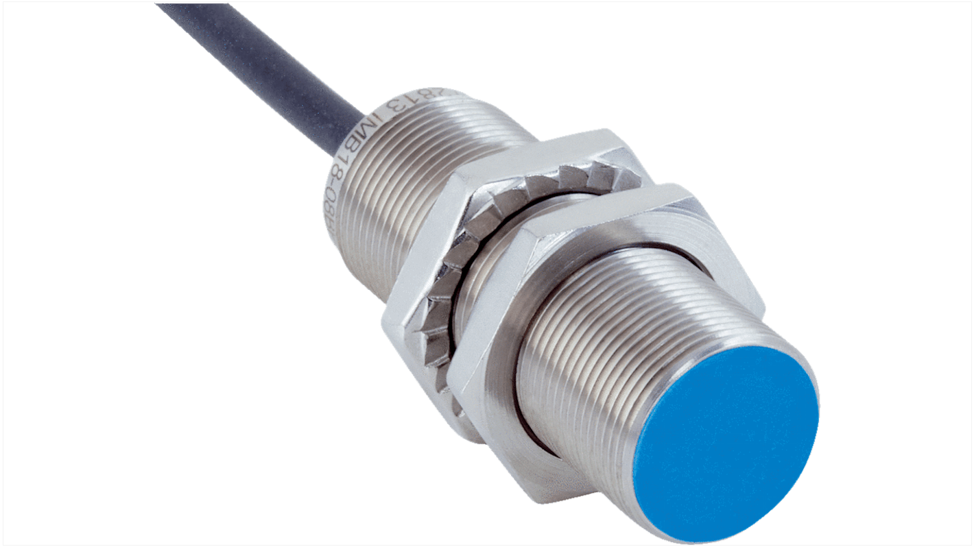 Sensore di prossimità induttivo cilindrico Sick IMB18-08BPSVU6S, M18, PNP, 8 mm, IP68, acciaio inox, cavo 10 m.