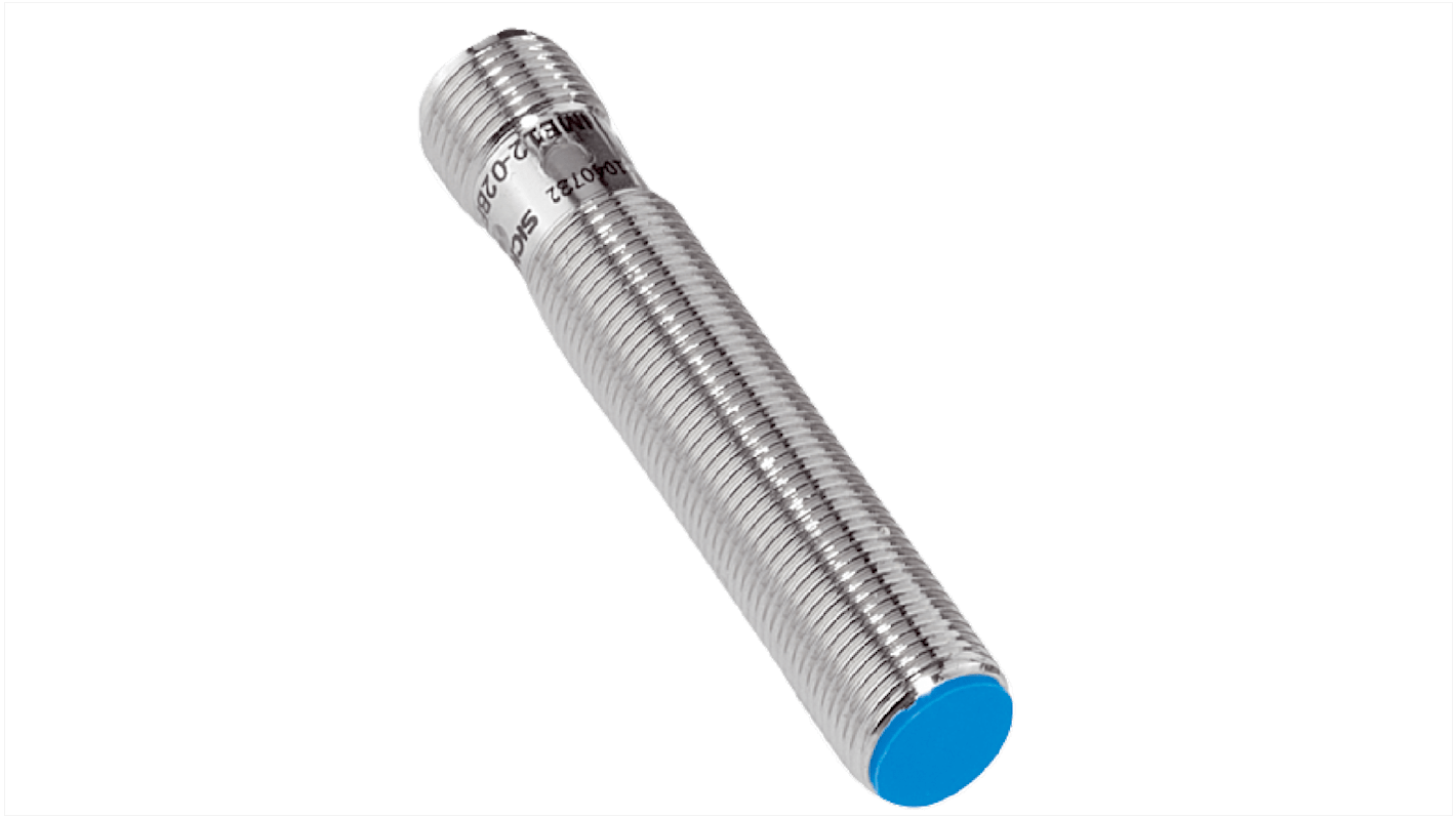 Sensore di prossimità induttivo cilindrico Sick IME12-04BPOZC0SS01, M12 x 1, uscita PNP, rilevamento 4 mm, IP67.