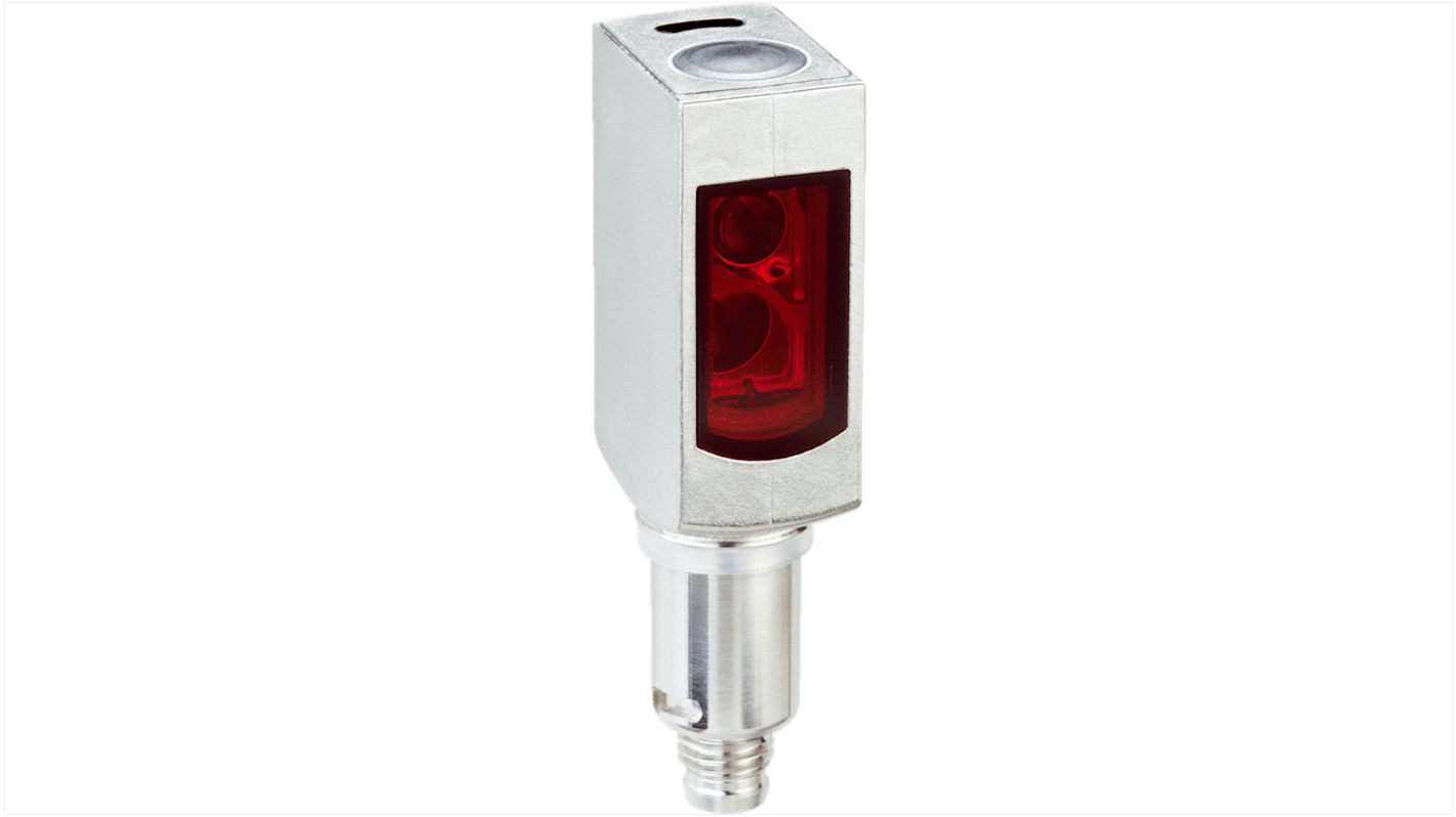 Sensore fotoelettrico rettangolare Sick WTB4SL-3P5264H, rilevamento 25-300 mm, uscita PNP, custodia in acciaio inox, IP66-69.