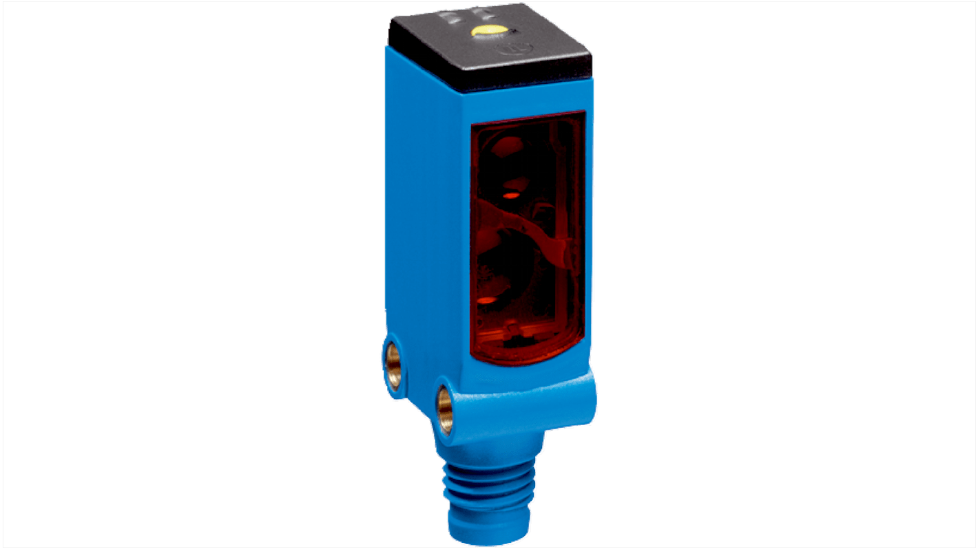 Sensore fotoelettrico rettangolare Sick WTF4S-3P3231S08, con soppressione di primo piano, gamma 3-100 mm, uscita PNP, montaggio filettato.