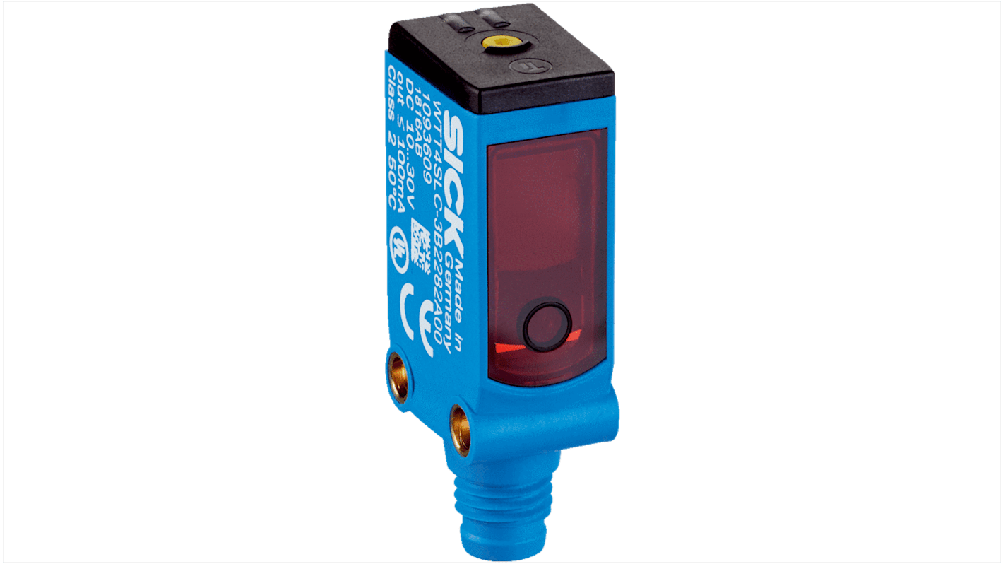 Sensore fotoelettrico Sick WTT4SLC-3B2262A00, rettangolare, tecnologia a tempo di volo, rilevamento 50-1300 mm, IP67.