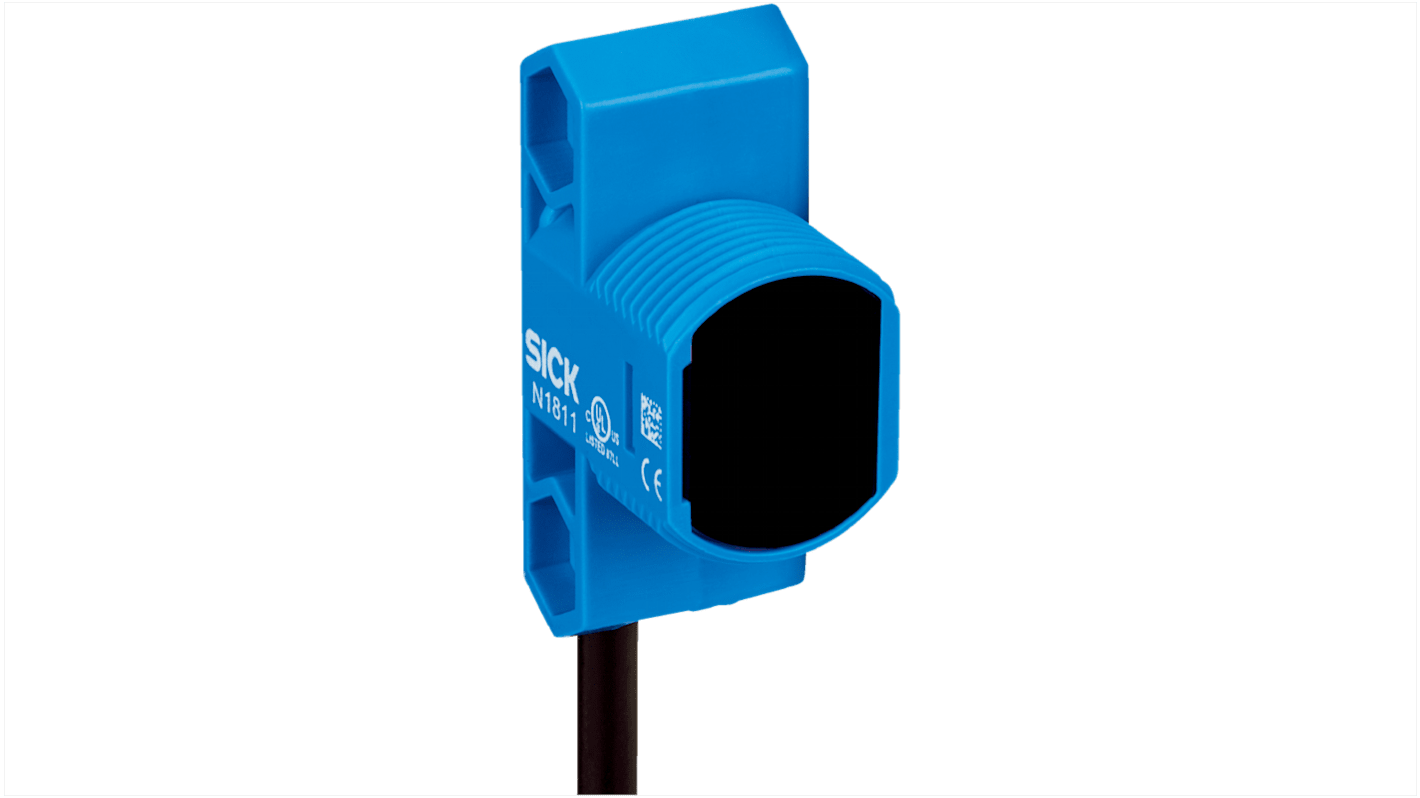 Sensore fotoelettrico cilindrico Sick ZTB18-2AB1G1D04, rilevamento 5-100 mm, montaggio a pannello, grado di protezione IP67.