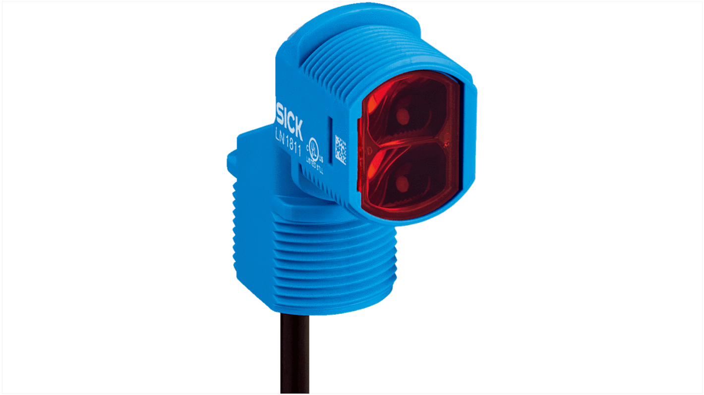Sensore fotoelettrico rettangolare Sick ZTB18-4PZ2B2D04, rilevamento prossimità, montaggio M18, IP67, 100 mm, 30V, ABS.