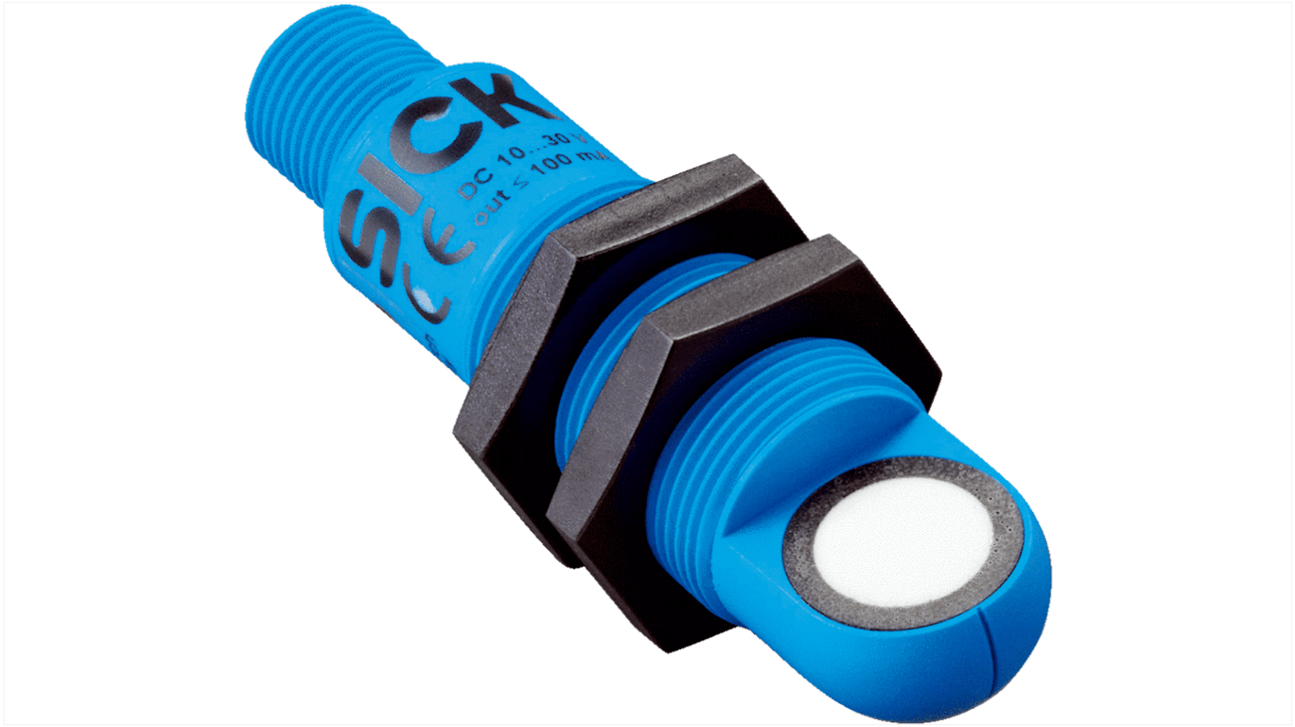 Sensore di prossimità a ultrasuoni cilindrico Sick UM18-212161102, M18 x 1, rilevamento 65-350 mm, IP65/IP67, 10-30 V c.c.