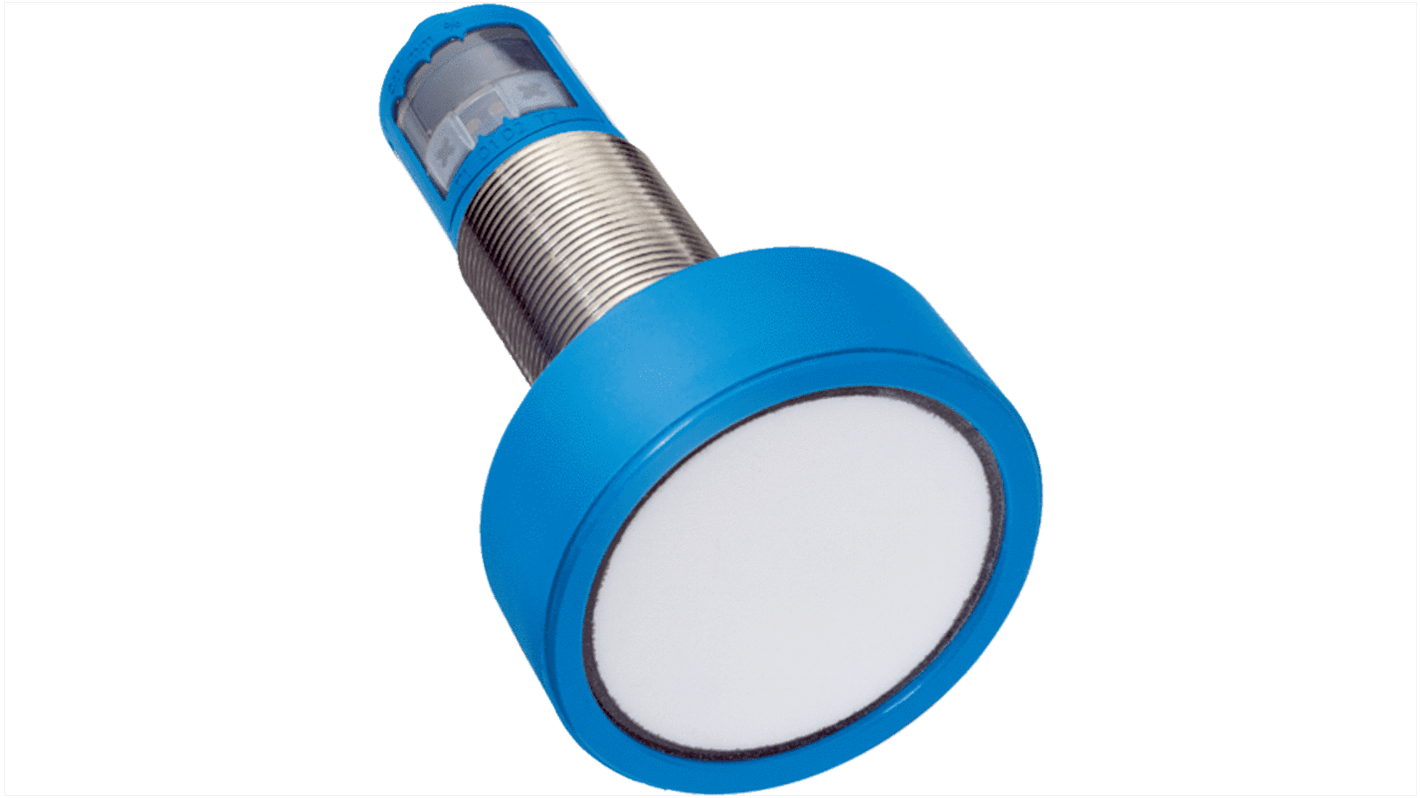 Sensore di prossimità a ultrasuoni cilindrico Sick UM30-215111, M30 x 1.5, rilevamento 600-6000 mm, IP67, alimentazione 9-30 V c.c.
