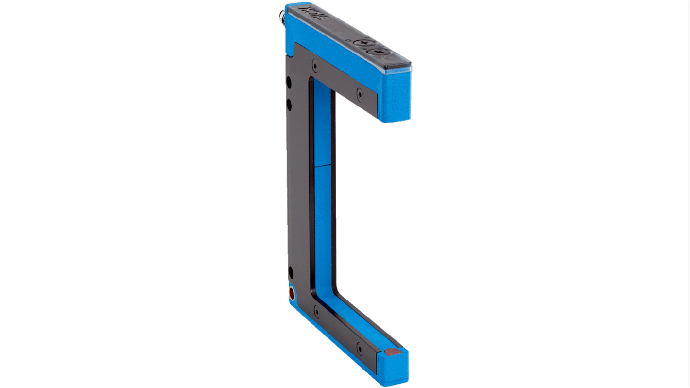 Sensore fotoelettrico a forcella Sick WFE-080060B337, rilevamento 80 mm, uscita NPN/PNP, IP67, montaggio a pannello.