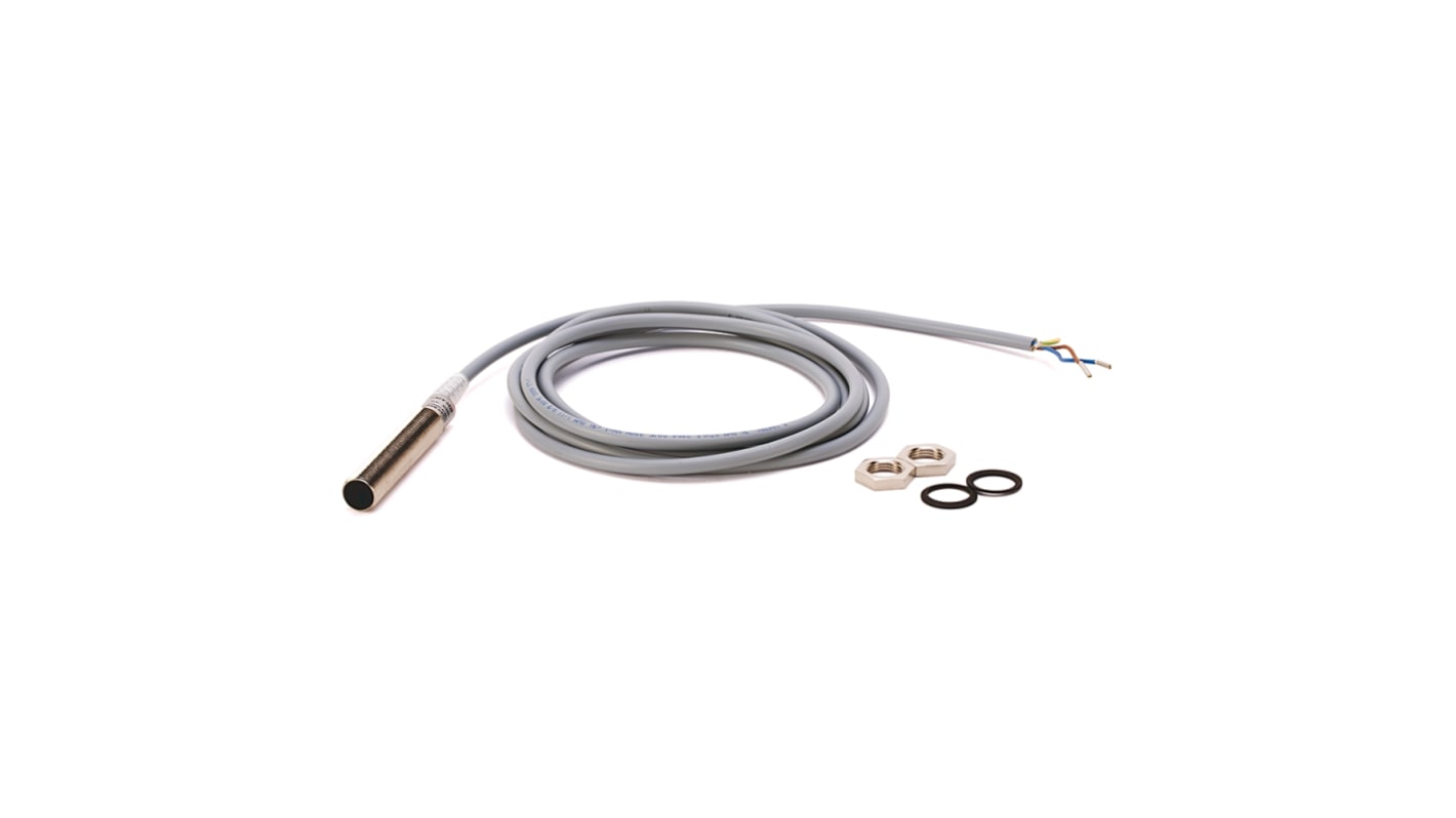 Sensore di prossimità induttivo cilindrico Rockwell Automation 872C-A2N12-A2, diametro 12 mm, gamma di rilevamento 2 mm, IP67.