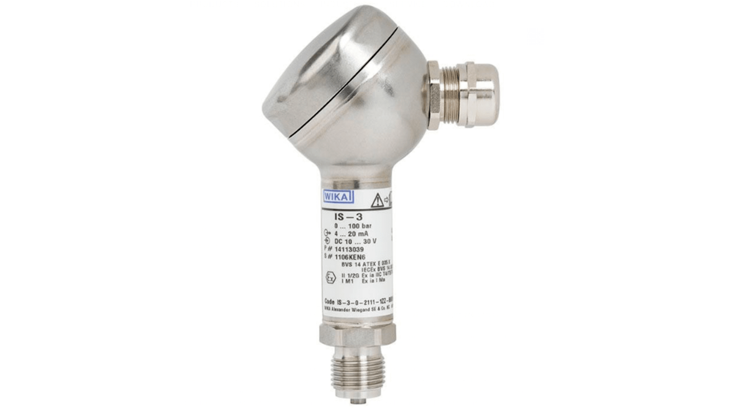 Sensore pressione relativa WIKA 48765415, max 10bar, robusto, per installazione rapida in ambienti industriali pericolosi.