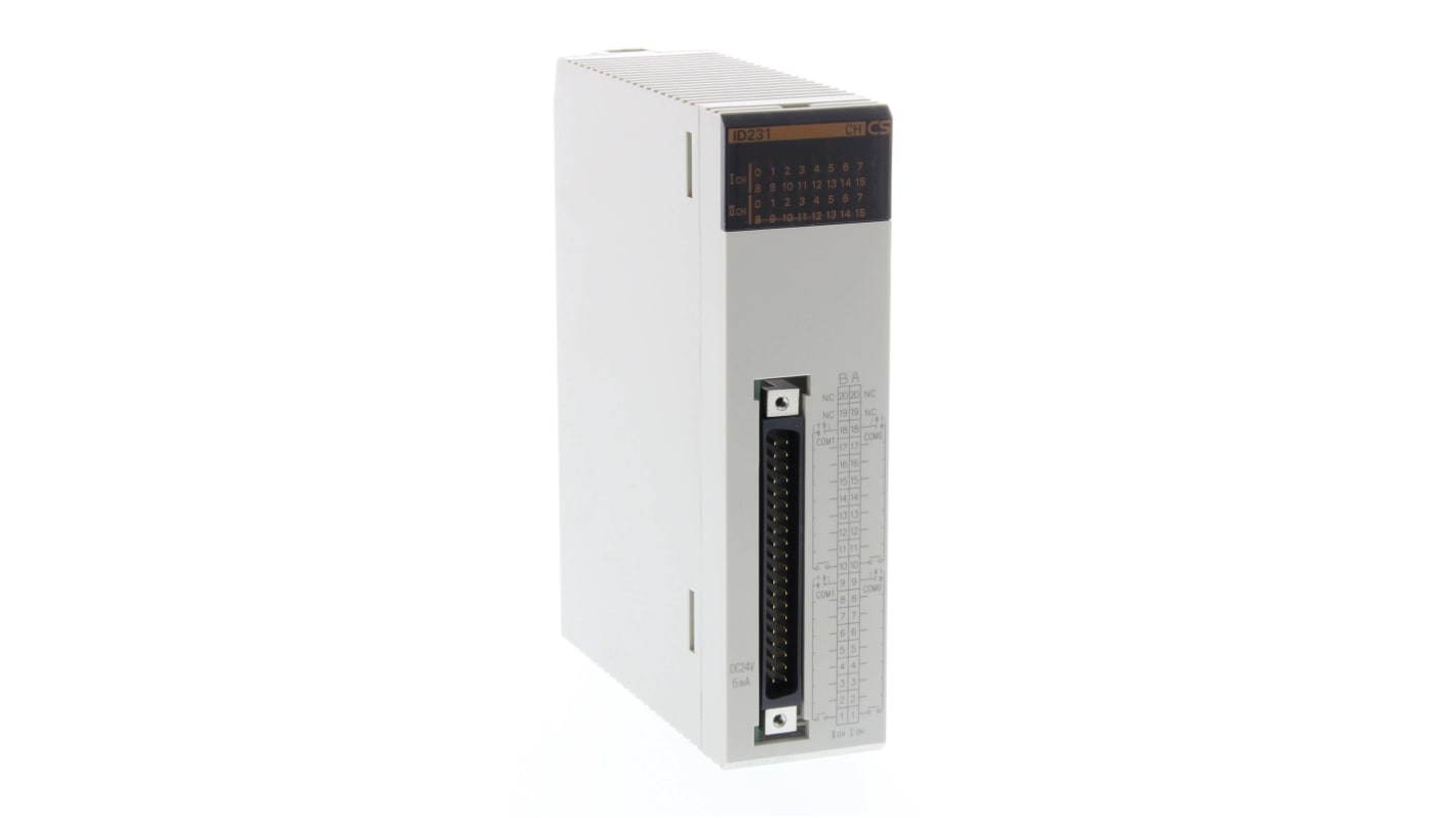 Omron CS1W-ID231, unità di ingresso con 32 ingressi, morsetti a vite M3, dimensioni 130 x 34,5 x 123 mm. Compatibile con moduli CS1.