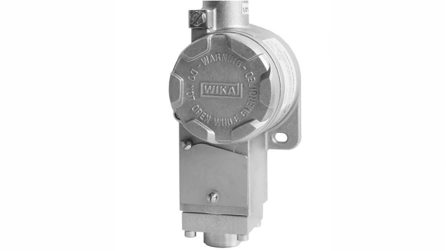 Sensore di pressione relativa WIKA 72035273, 2.5bar max, uscita SPDT, robusto e ignifugo, per ambienti aggressivi.