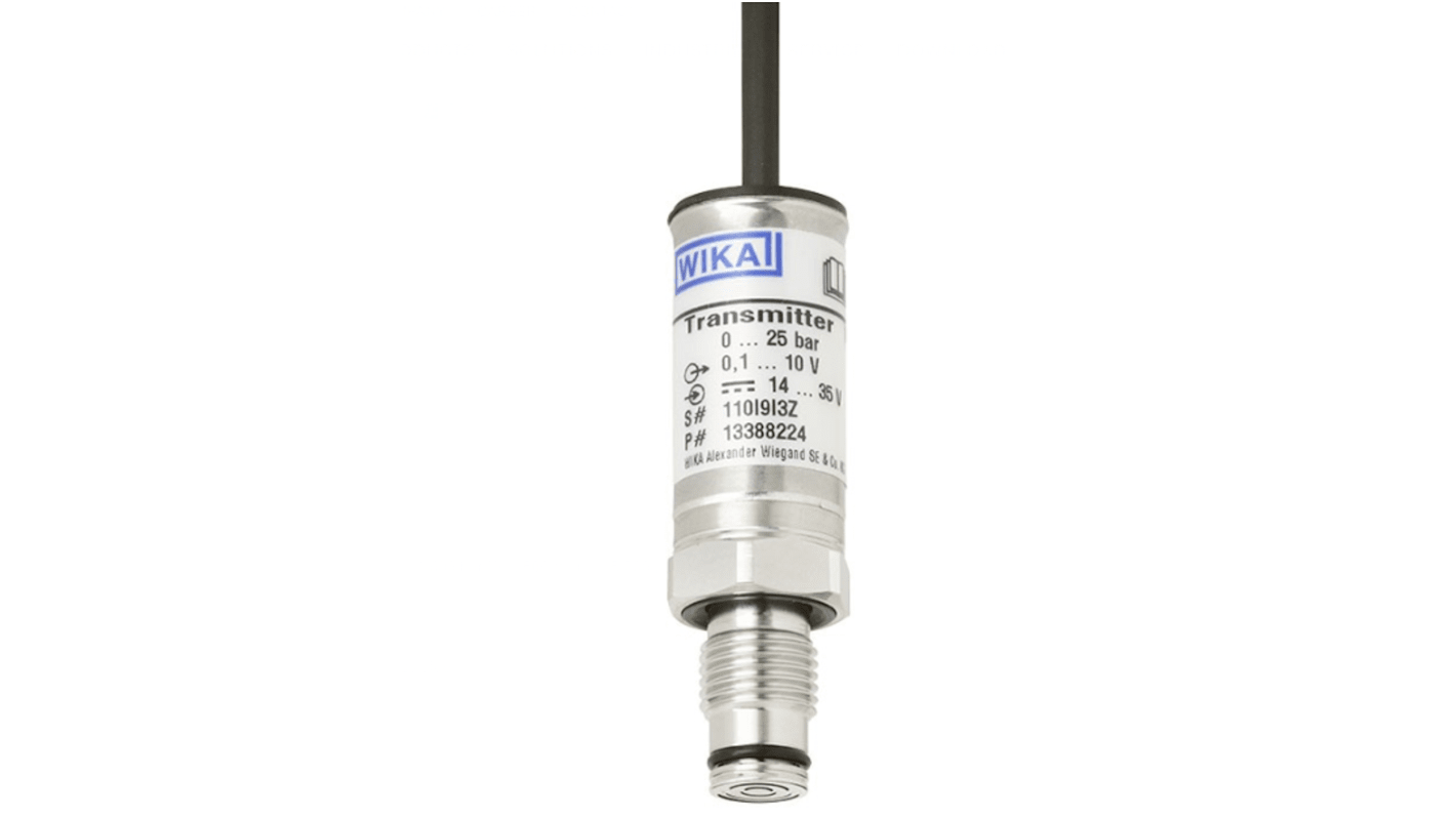 Sensore di pressione relativa WIKA 83306940, 250 bar, uscita 4-20 mA, protezione IP65/IP67, acciaio inox, dimensioni compatte.