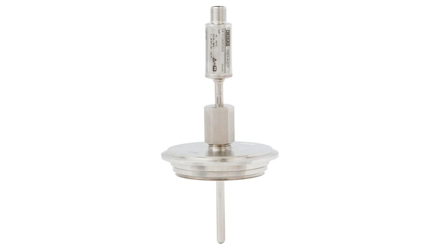 Sensore RTD WIKA 48796793, temperatura -30°C a +250°C, collegamento Tri-Clamp 1,5", design compatto per applicazioni sanitarie.