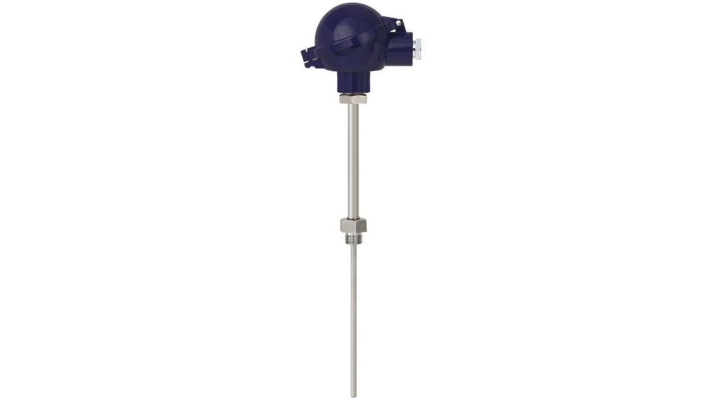 Sensore RTD WIKA 48801688, diametro sonda 6mm, temperatura -40°C/+120°C, collegamento M20, 2 cavi, inserto a molla sostituibile.