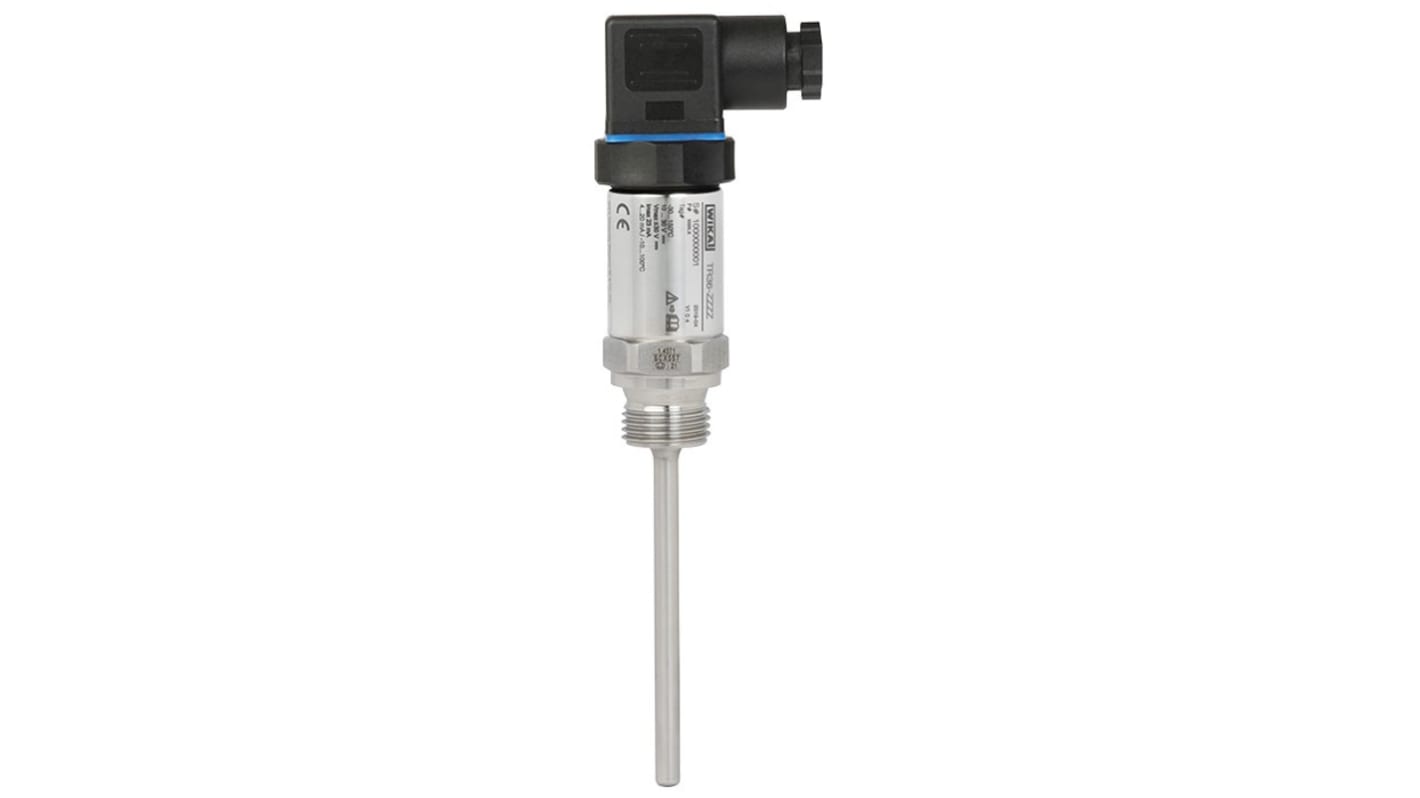 Sensore RTD WIKA 48805681 per misurazione di liquidi e gas, diametro 6mm, lunghezza 400mm, temperatura -30°C/+150°C, collegamento G 1/2.