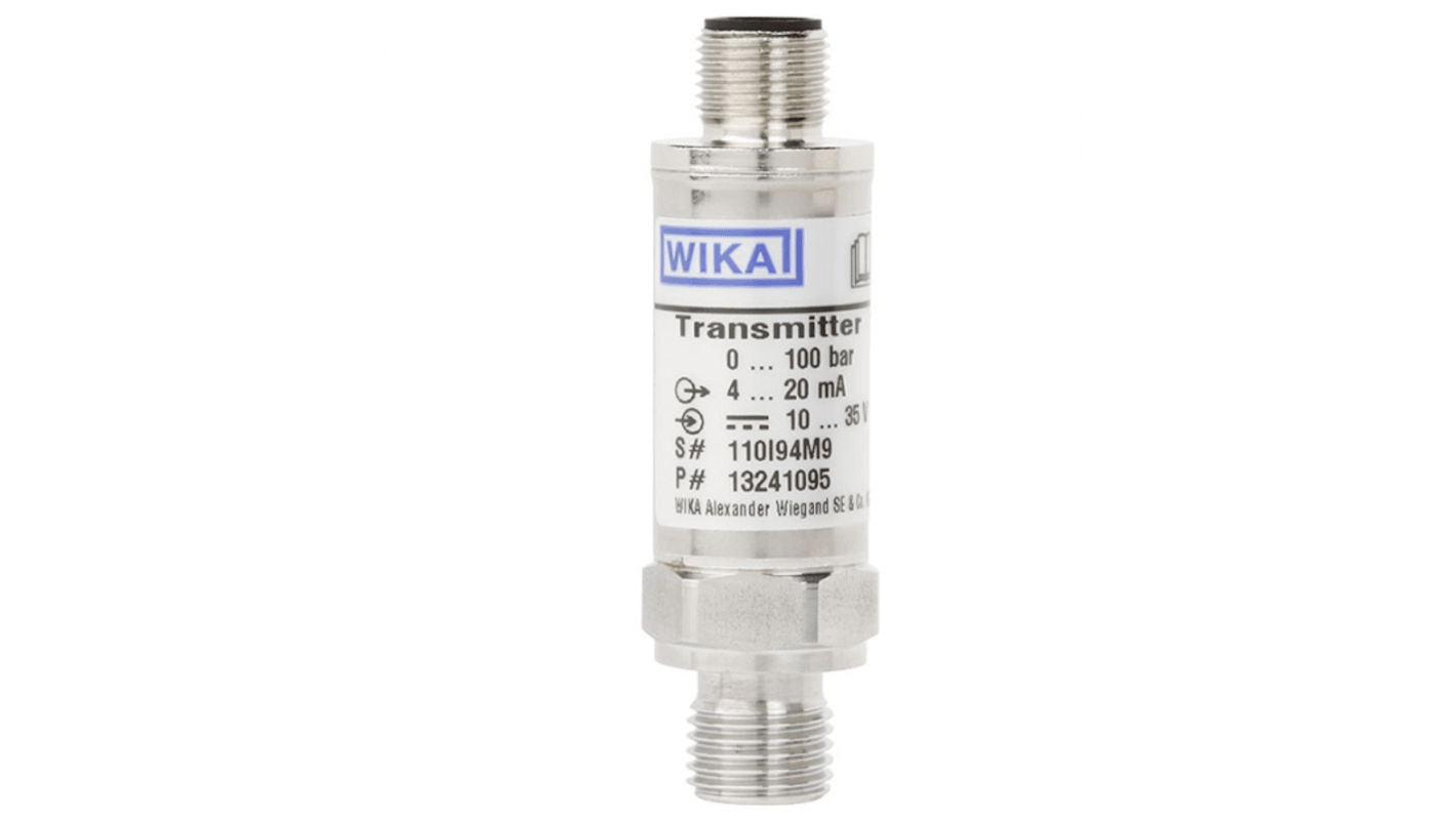 Sensore di pressione relativa WIKA 52871636, 250 bar max, uscita 4-20 mA, design compatto per spazi ristretti, IP65/IP67.