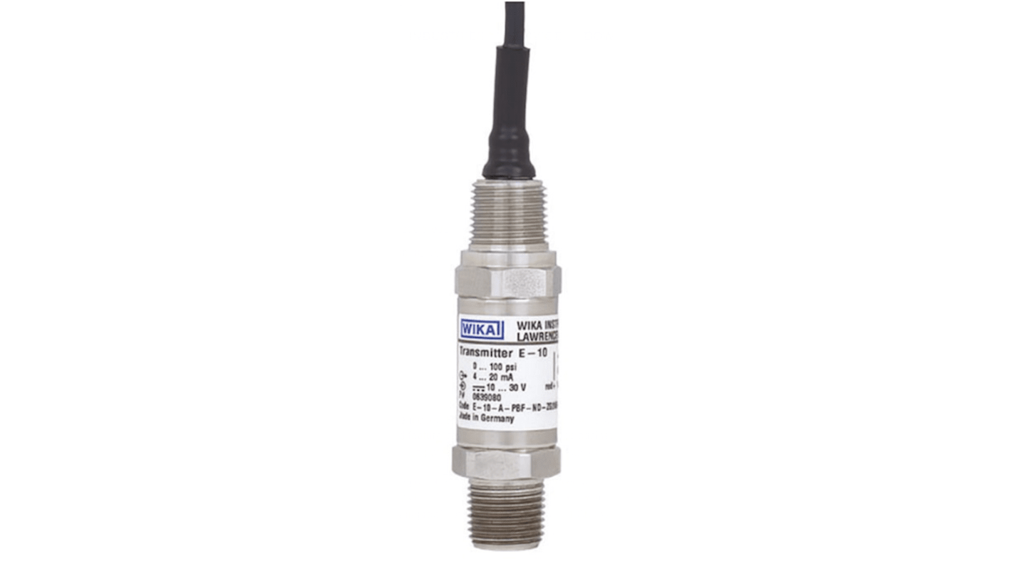 Sensore di pressione relativa WIKA 48733321, 15 bar max, uscita 4-20 mA, precisione 0,5%, conforme standard 3 A.