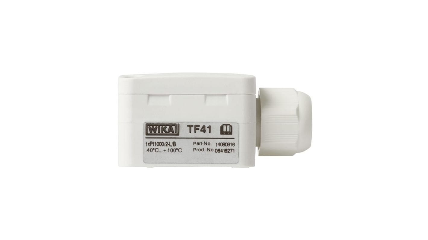 Sensore RTD WIKA 14080924 per misurazione temperatura -40°C/+100°C, design compatto, resistente ai raggi UV, montaggio M16.