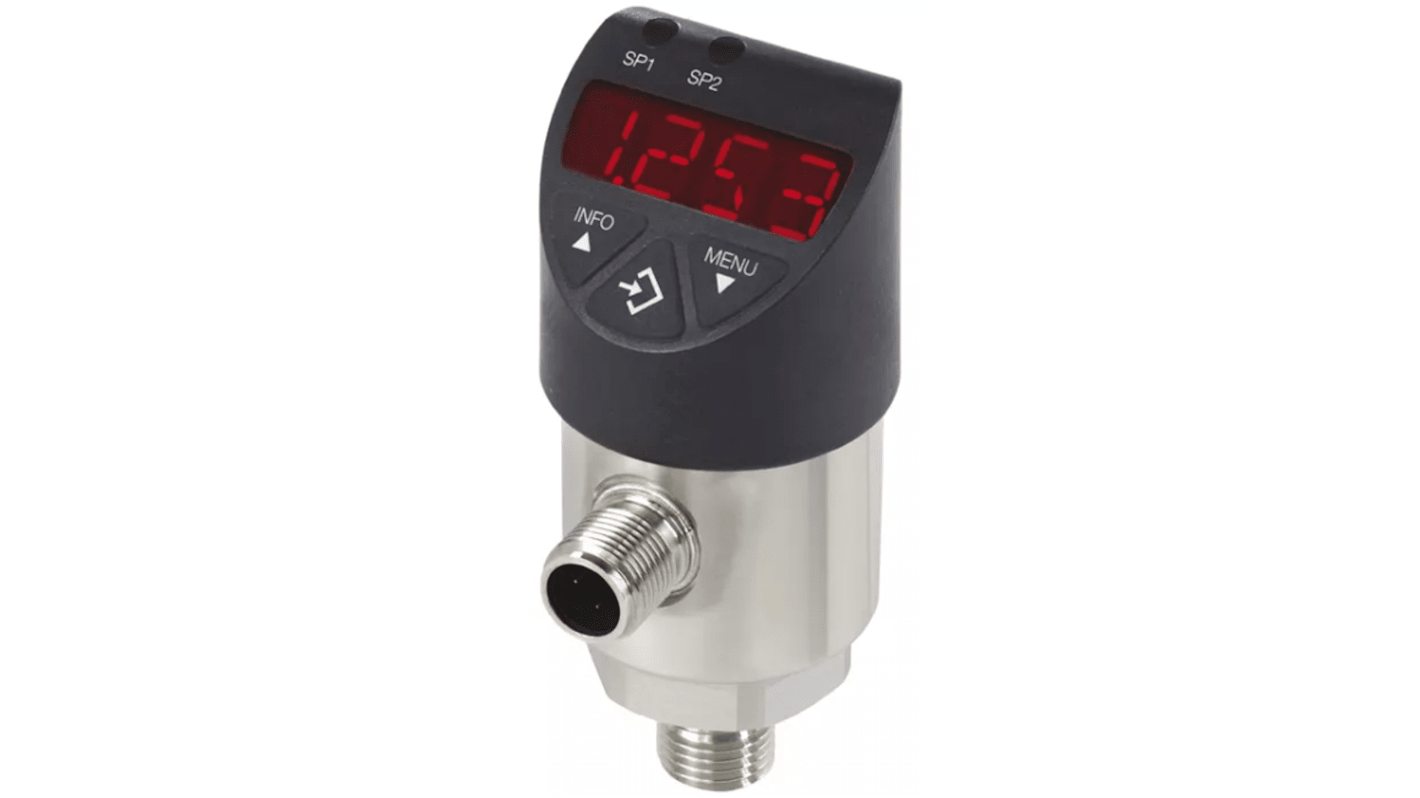 Sensore di pressione relativa WIKA 14240409, max 2.5bar, uscita PNP/NPN, display LED, precisione 0.5%, serie PSD-4.