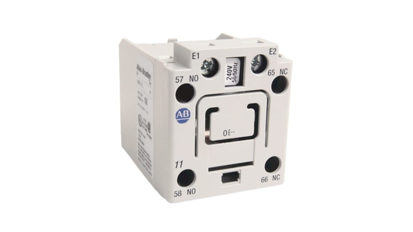 Chiusura meccanica Rockwell Automation 100-FL11KY per contattori 100-C, con rilascio elettrico o manuale e contatti ausiliari 1 N/A e 1 N/C.