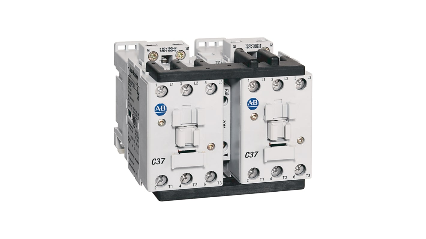 Rockwell Automation 104-C09EJ22, teleinvertore 3 poli, 9 A, montaggio su guida DIN, tensione bobina 24 V c.c.