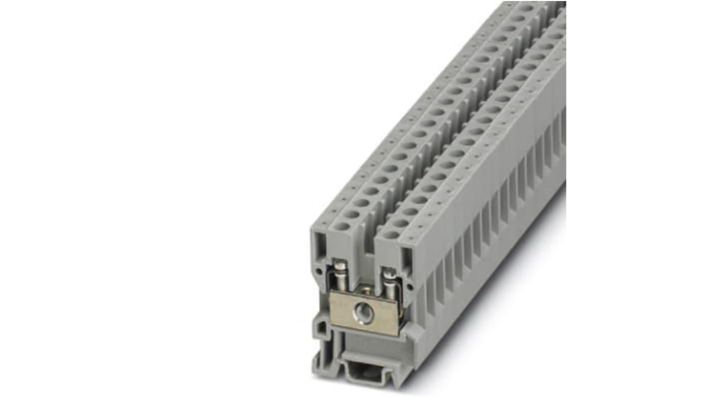 Morsettiera passante Phoenix Contact 561002, grigia, 27A, 690V, NS 15, 0,2-4 mm². Ideale per guida DIN, conduttori industriali.