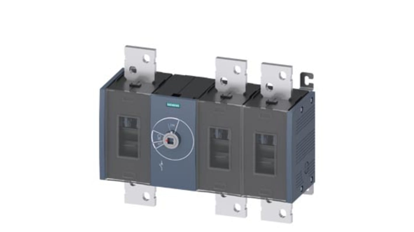 Sezionatore interruttore Siemens 3KD5430-0RE20-0, 3 poli, corrente massima 1600A, meccanismo anteriore, scollegamento di sicurezza.