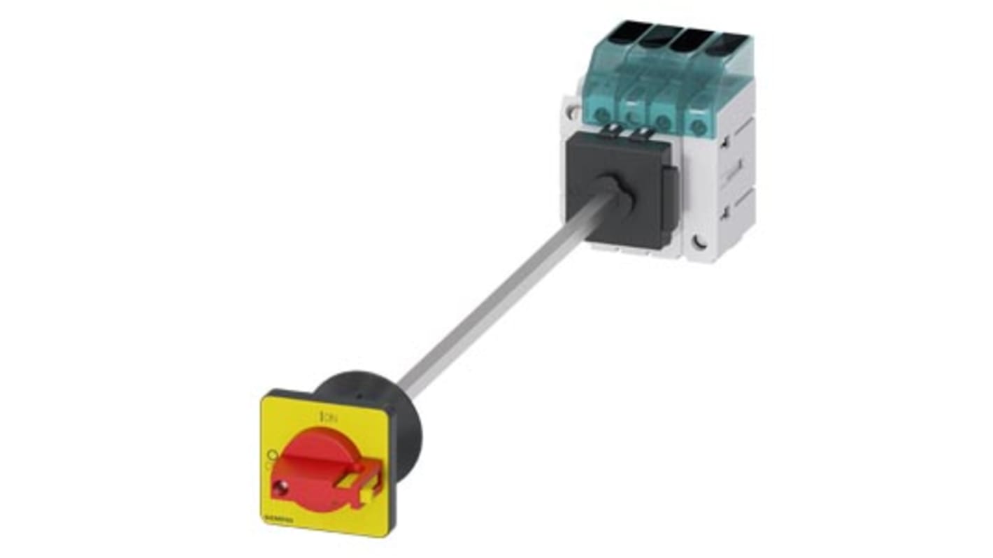 Interruttore di isolamento Siemens 3LD3440-1TL13, 3 poli, 63A, montaggio su guida DIN, grado di protezione IP65.