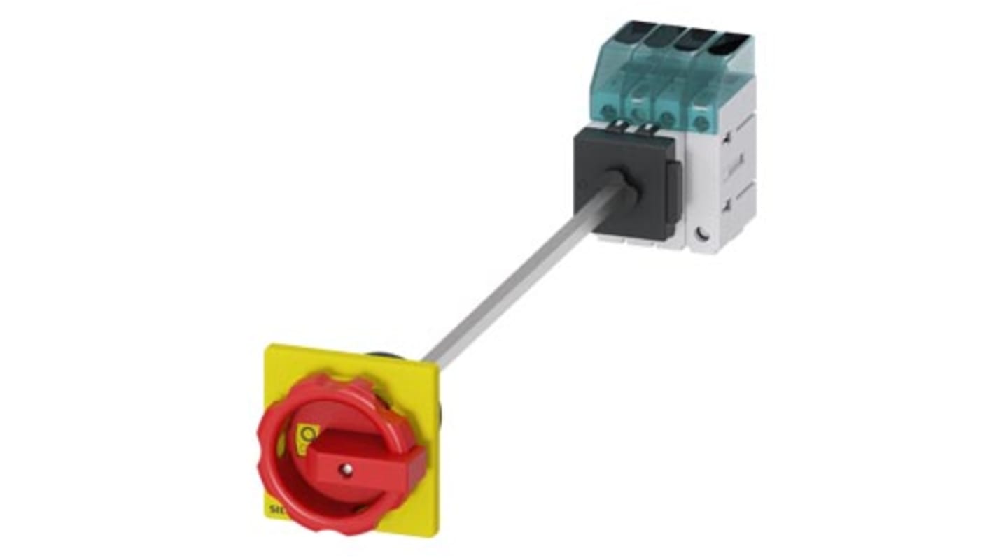Interruttore di isolamento Siemens 3LD3448-0TL53, 3 poli, 63A, montaggio su guida DIN, grado di protezione IP65.