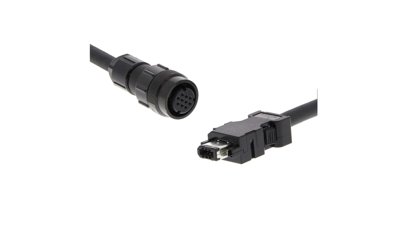 Cavo Encoder Omron R88A-CR1B001-5NF-E, 1.5 m, per servomotori, tensione 230-400 V, potenza 400-15000 W, progettato per flessione fissa.
