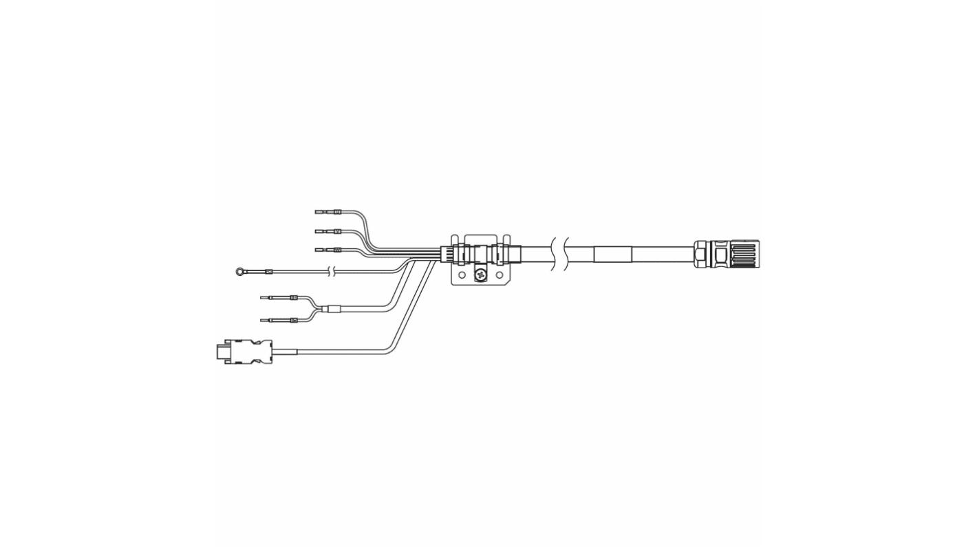 Cavo servo ibrido Omron R88A-CX1A020BF, lunghezza 20 m, tensione 230 V, potenza 200-750 W, per collegamento segnali multipli.