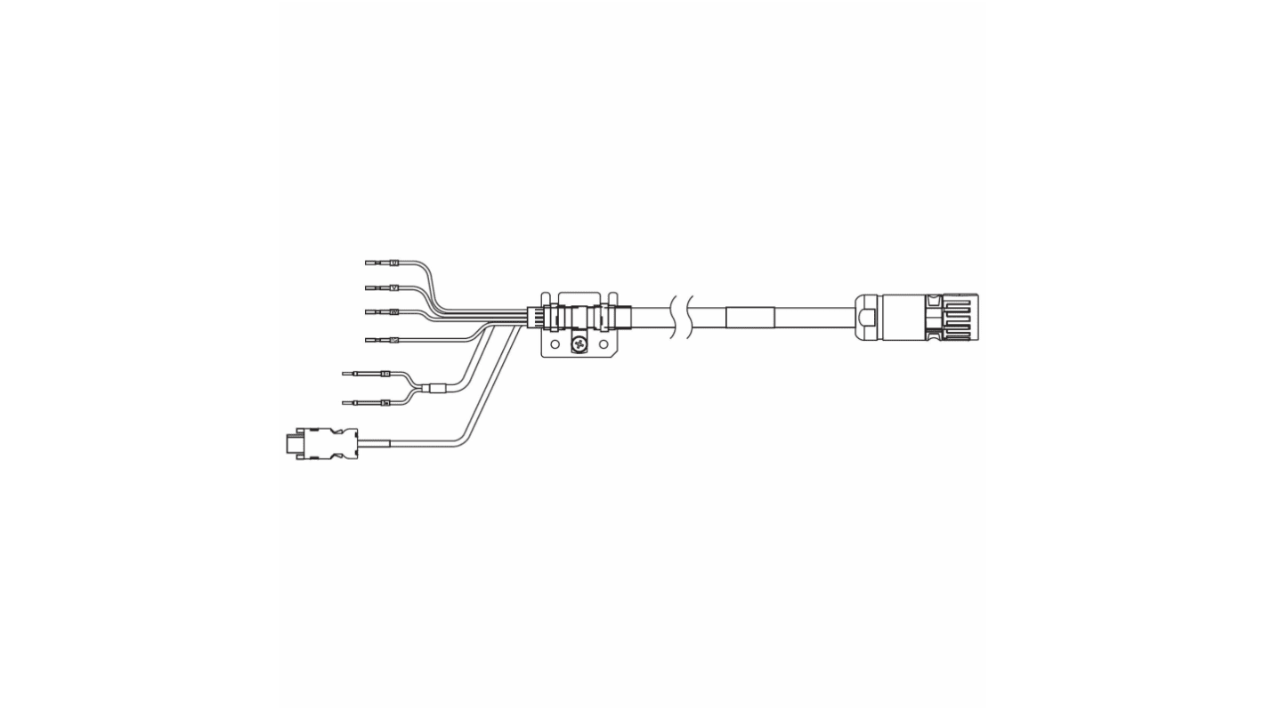 Cavo servo ibrido Omron R88A-CX1C010BF, lunghezza 10 m, per servomotore, tensione 230-400 V, potenza 750-3000 W.