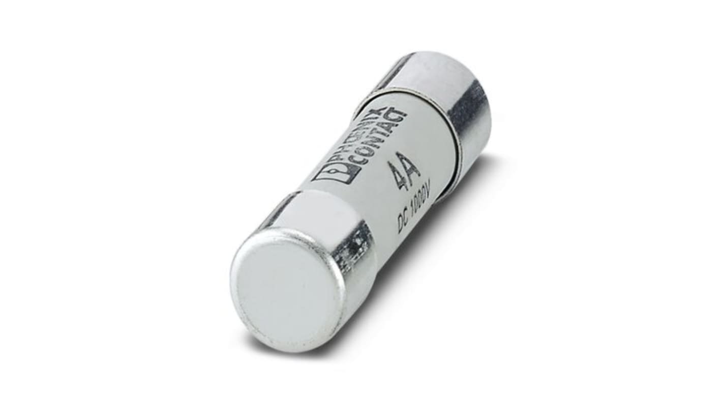 Fusibile a cartuccia Phoenix Contact 3061305, 4A, 10 x 38mm, per protezione moduli fotovoltaici, tensione 1kV cc.