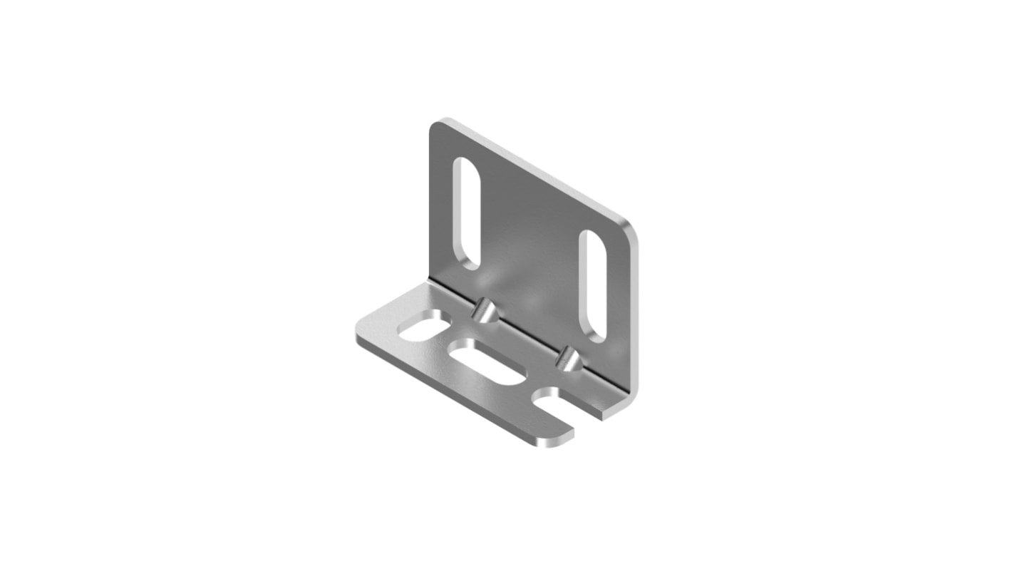 Staffe di montaggio Banner SMBQ2XB in acciaio inox per sensori miniaturizzati, montaggio ad angolo retto, compatibili con serie Q2X.