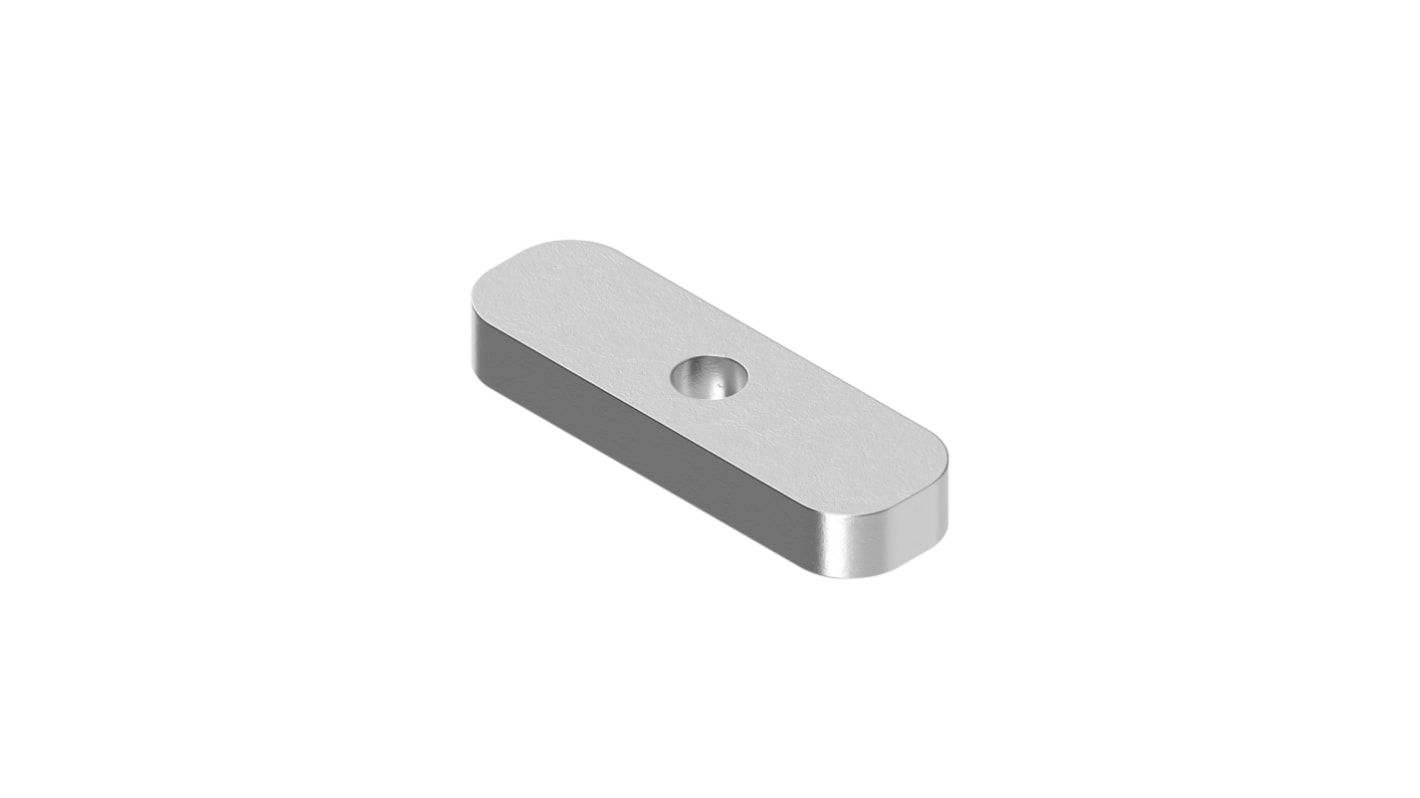 Piastra di fissaggio Banner SMBQ5XM4F in acciaio inox, filettatura M4 x 0,7, lunghezza 24,8 mm, spessore 3,4 mm. Utilizzo per fissaggio.