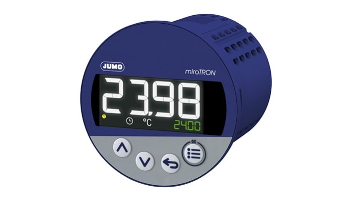 Controller PID Jumo 701090/0-01-25-02/000, montaggio a pannello, 230 V c.a., 60 x 80 mm, 1 uscita relè, 2 ingressi.